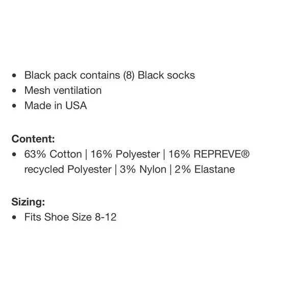 NWT KIRKLAND SIGNATURE Men’s Athletic Socks 8-Pair Black Arch Support Cushioned - Picture 4 of 10